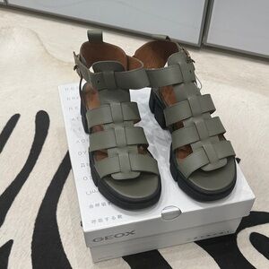 Geox Sage Green Strappy Sandals